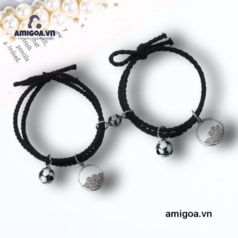 【Giaigoa.Vn】Vòng Đeo Tay Cao Su Nam Châm Hình Chuông Tình Yêu Hút Ẩm Cho Cặp Đôi