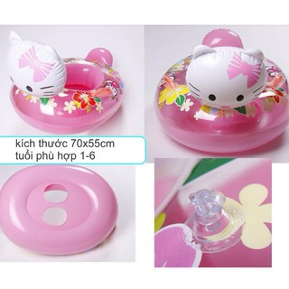 Phao Bơi Cho Bé Gái Hình Hello Kitty - Phao Chống Lật Siêu AN TOÀN