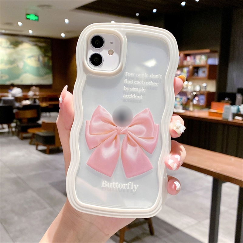 Ốp Điện Thoại TPU Mềm Trong Suốt Họa Tiết Nơ Màu Kẹo Cho iPhone 13 12 11 Pro Max XS Max XR X 8 7 Plus
