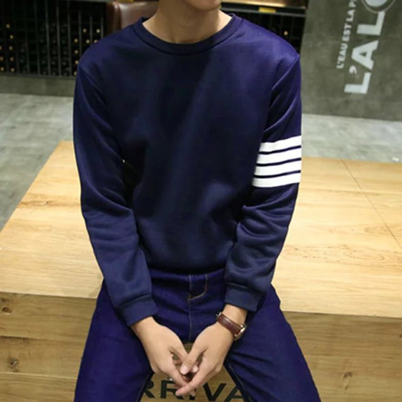 Áo Thun Nam Cổ Tròn Hàn Quốc 2 Sọc Cánh Tay ATB1 , áo dài tay | BigBuy360 - bigbuy360.vn
