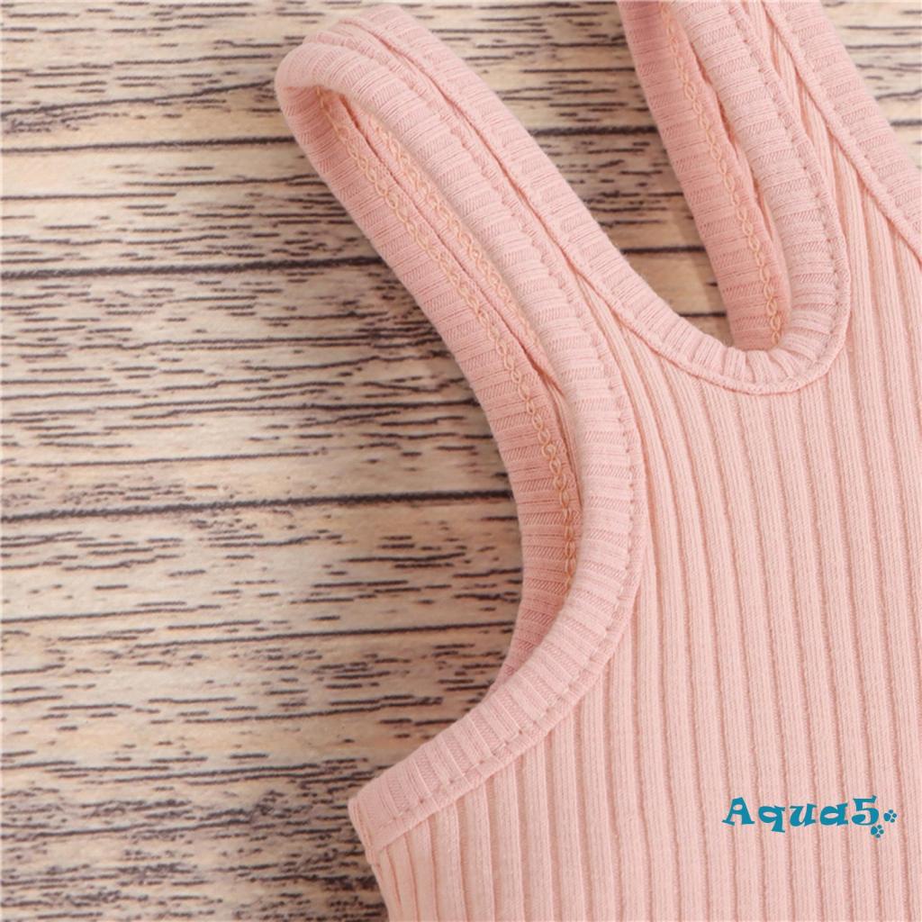 Áo croptop không tay màu sắc đơn giản cho bé từ 2-7 tuổi