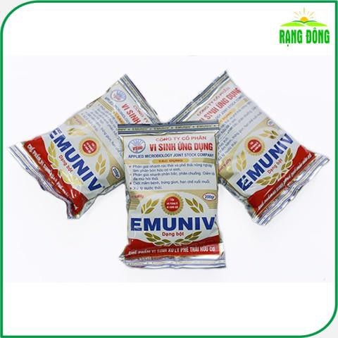 Chế Phẩm Vi Sinh EMUNIV Xử Lý Rác Thải Hữu Cơ, Rác Thải Sinh Hoạt (gói 200gram) - Hạt giống Rạng Đông