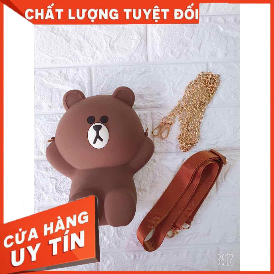 [Xả kho + free ship] TÚI GẤU BROWN SILICON XINH TƯƠI