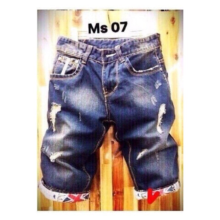 QUẦN SHORT JEANS NAM RÁCH XƯỚC SĂN LAI ĐẸP Y HÌNH CỰC CHẤT