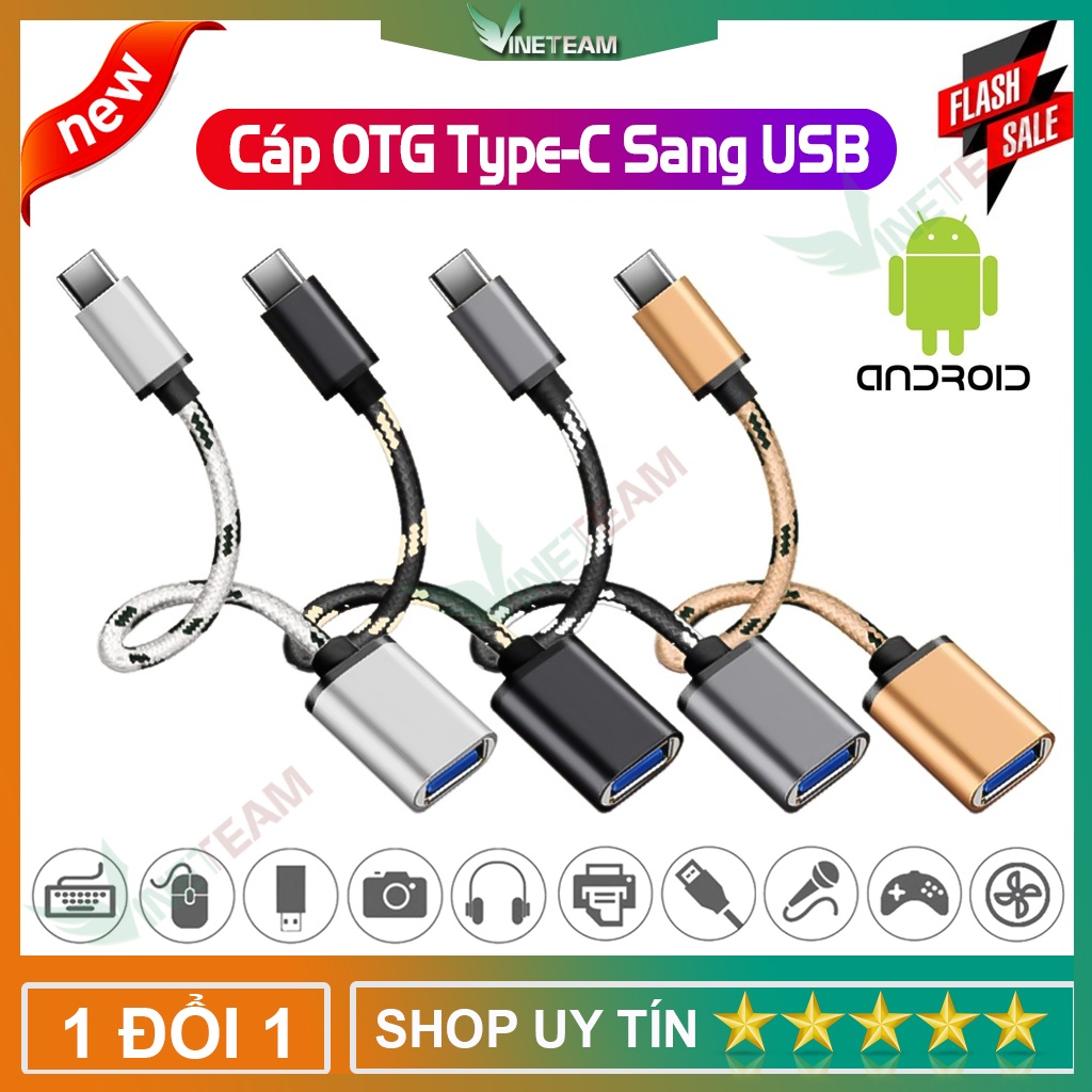 Cáp Chuyển Đổi Type C Sang Usb 3.0 - Cho Điện Macbook, Điện thoại Samsung, Oppo, Huewei...Cáp OTG -dc4714