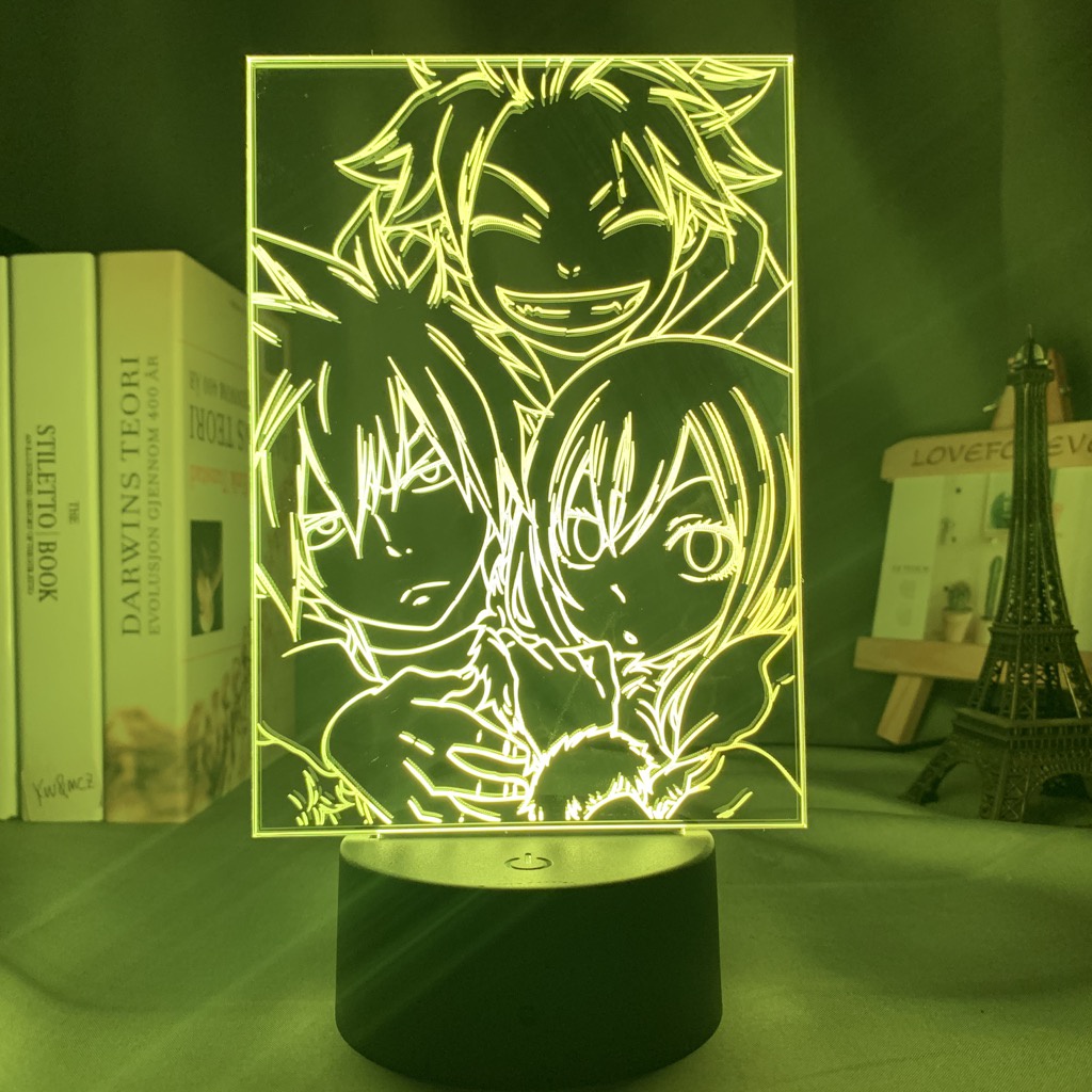 Đèn Ngủ Led Cảm Ứng 3d Hình Anime Fairy Tail Natsu Dragneel Và Erza Scarlet Hug Dùng Trang Trí Phòng Trẻ Em