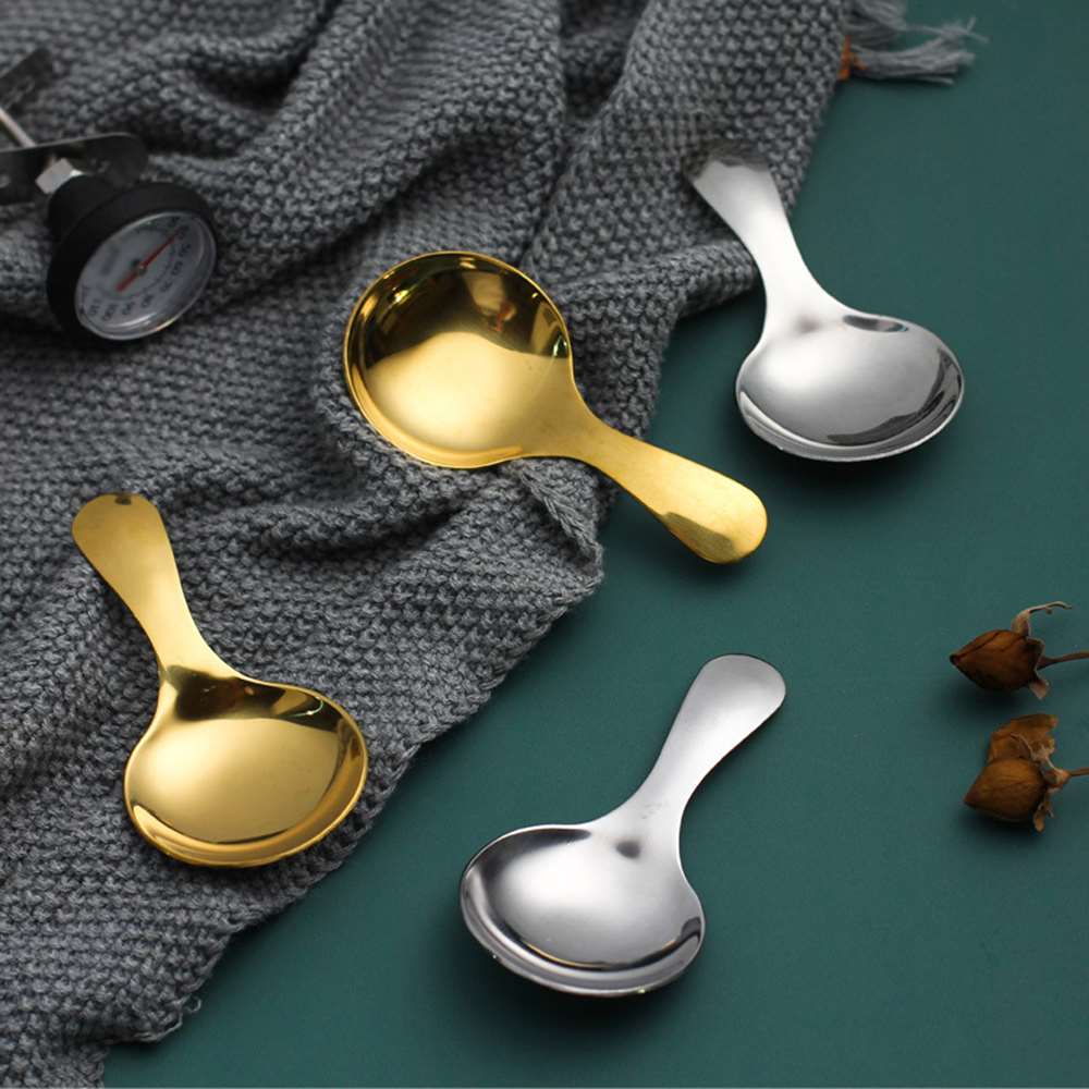 5 Pcs Creative New Stainless Steel Spoons Ice Cream Spice Salt Condiment Coffee Tea Scoop