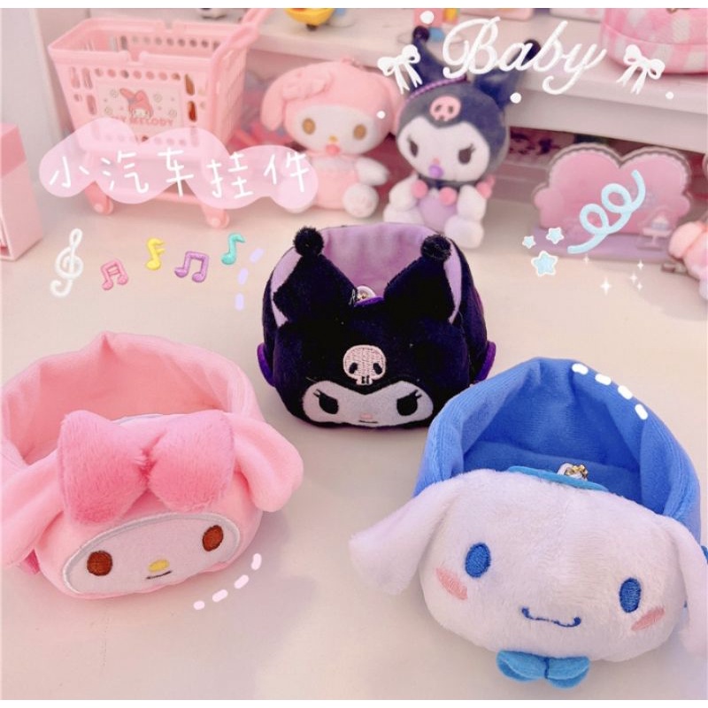 Xe hơi đồ bông sanrio kuromi my melody cinnamoroll cho manjuu mochi noru doll