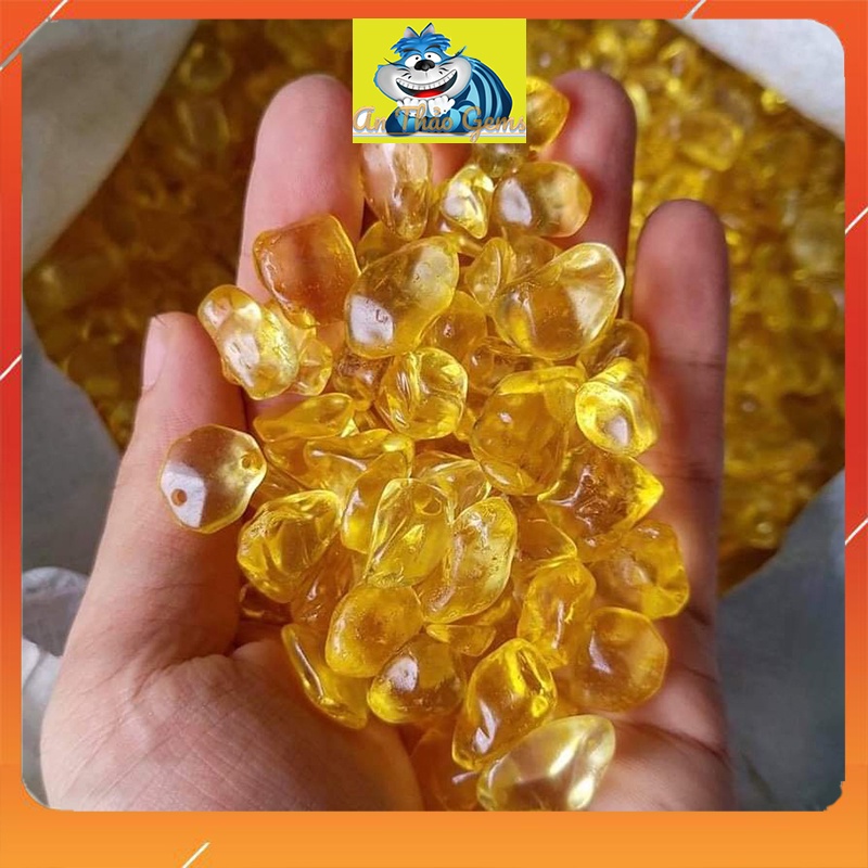 Đá Vụn Màu Vàng - Hàng Nhuộm Màu, Đá Thanh Tẩy, Vụn Đá Phong Thuỷ Dùng Trang Trí, Thả Bể Cá, Làm Đồ Vật May Mắn