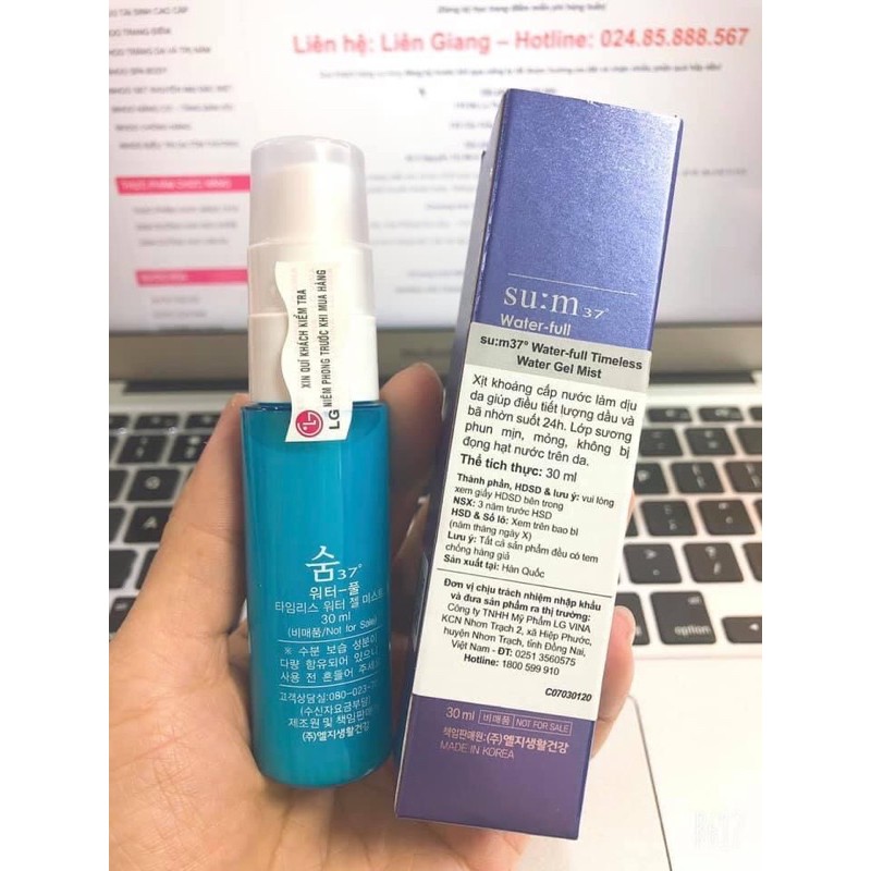 Xịt khoáng Water-full Timeless Water Gel Mist cấp nước chai 30ml/ mỹ phẩm Ohui, Whoo, Su:m37 công ty chính hãng | BigBuy360 - bigbuy360.vn