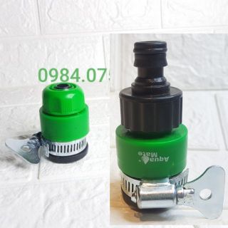 Đầu chuyển xiết cổ dê nối từ vòi nước không ren ra ống mềm d12,14,16mm W-3360, Aquamate Đài Loan nhập khẩu
