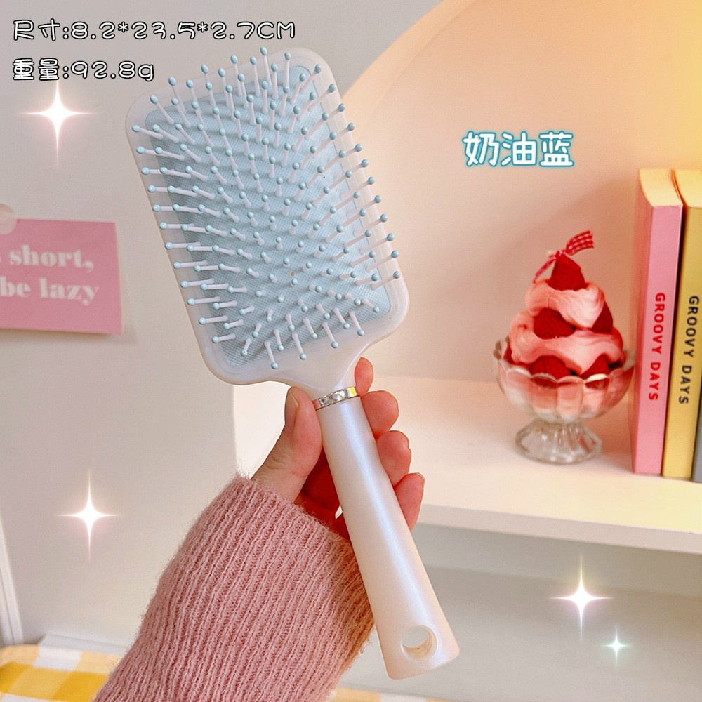 Lược gội đầu - Lược mát xa hình vuông có túi khí răng lược chống tĩnh điện