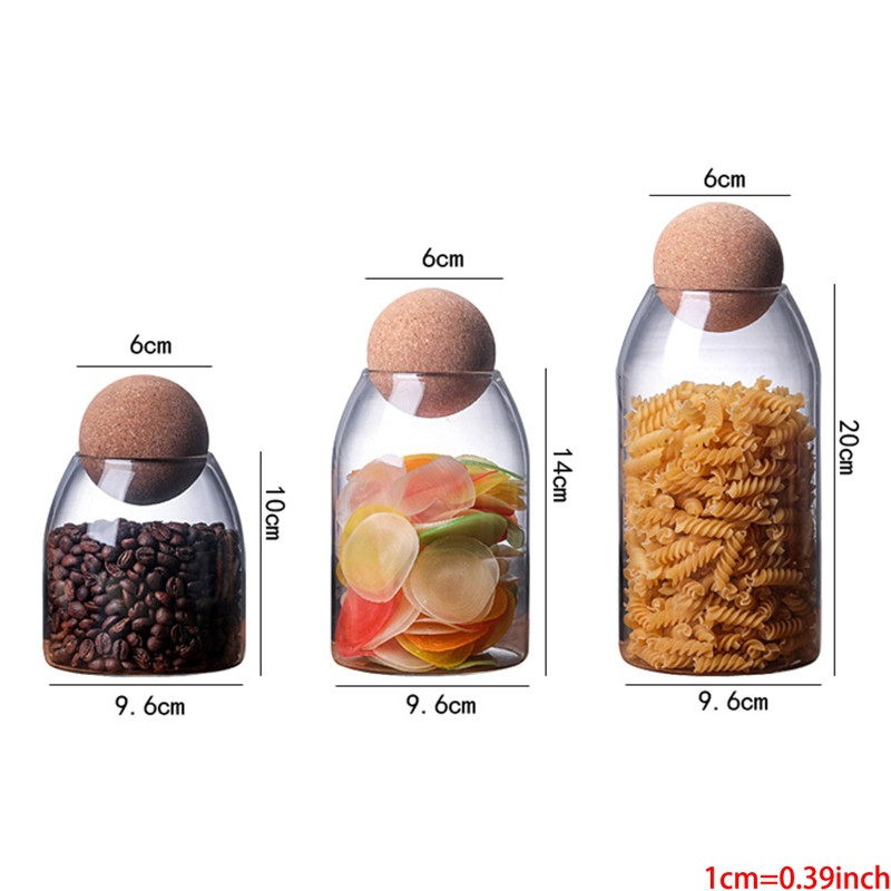 Hũ Thủy Tinh Trong Suốt Kèm Nắp Gỗ Đựng Trà / Cà Phê