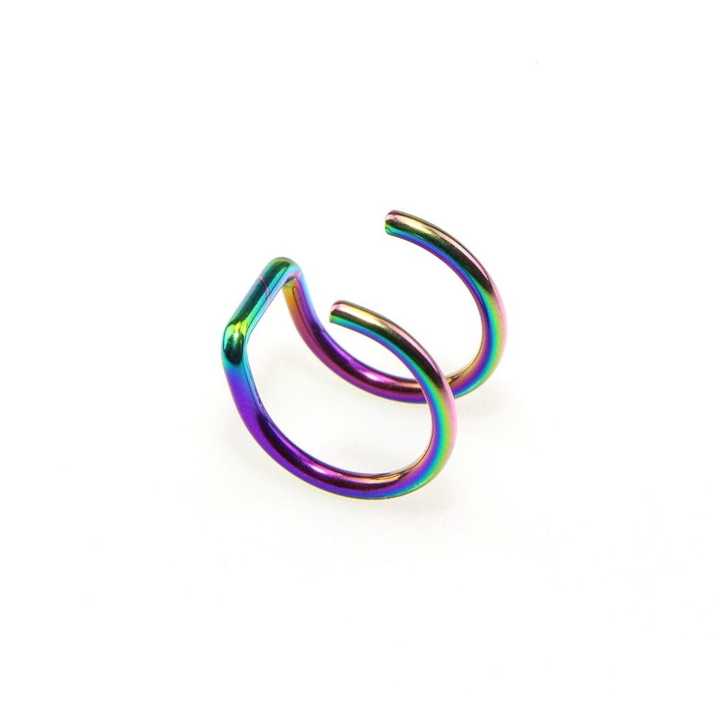 1 Khuyên Kẹp Vành Tai / Môi Giả Bằng Thép Không Gỉ Màu Đen Thời Trang Cho Nam Và Nữ