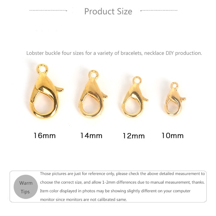 Móc Kẹp Tôm Hùm Bằng Kim Loại Màu Vàng / rhodium Dùng Làm Trang Sức diy