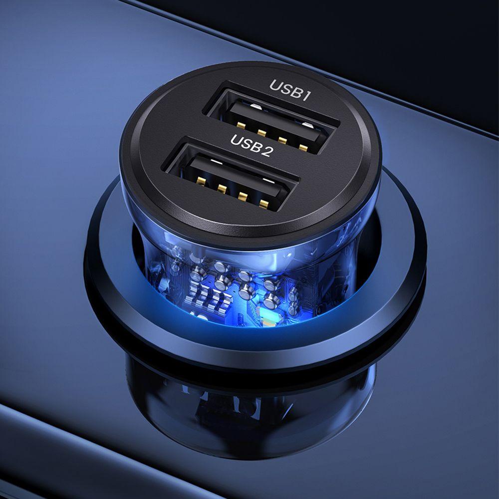 Cốc Sạc Nhanh QC3.0 Có Đèn Xanh Dương Cho Xe Hơi