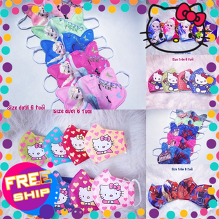 Khẩu trang vải Hello Kitty, Elsa, Nhện (bịt mặt cho bé) 20k/1c