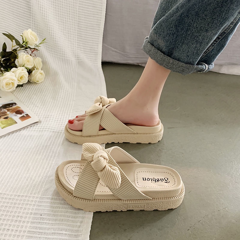 Dép quai ngang IELGY đế bằng thiết kế đơn giản thời trang dành cho nữ