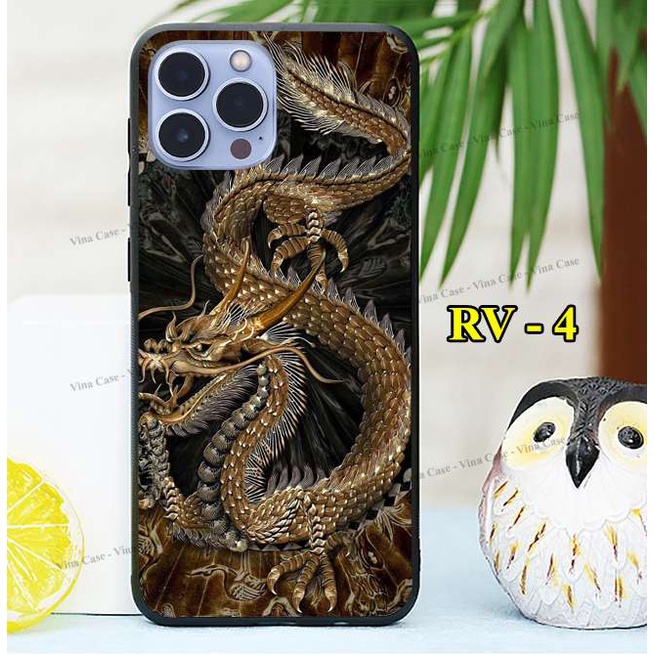 Ốp lưng kính cho dòng máy iPhone 11 Series - iPhone 12 Series - iPhone 13 - iPhone 13 Pro Max in Rồng Vàng 3D