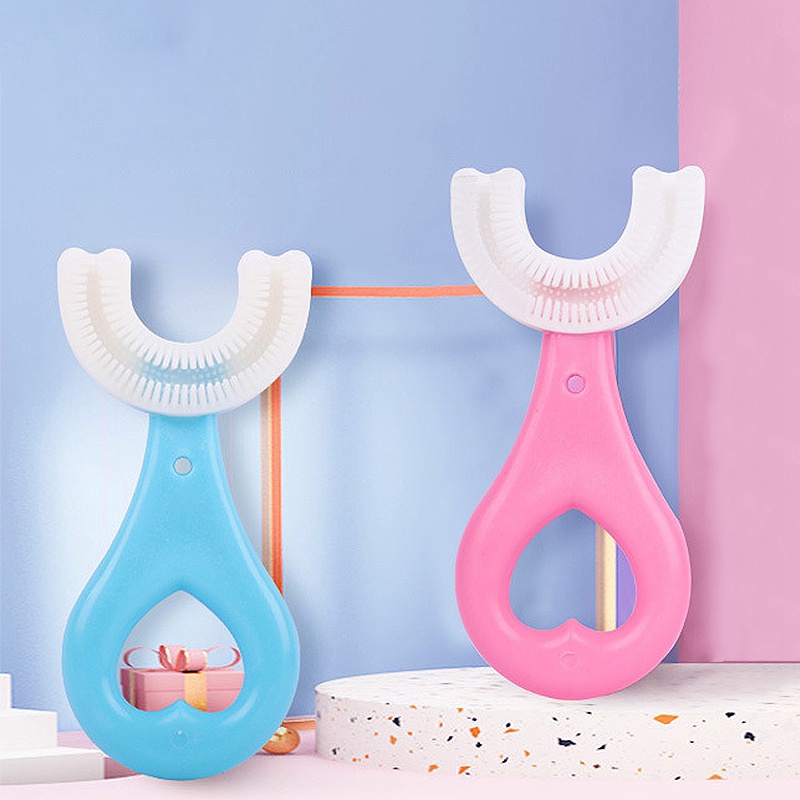 Bàn Chải Đánh Răng Silicone 360 Độ Hình Chữ U Cho Bé