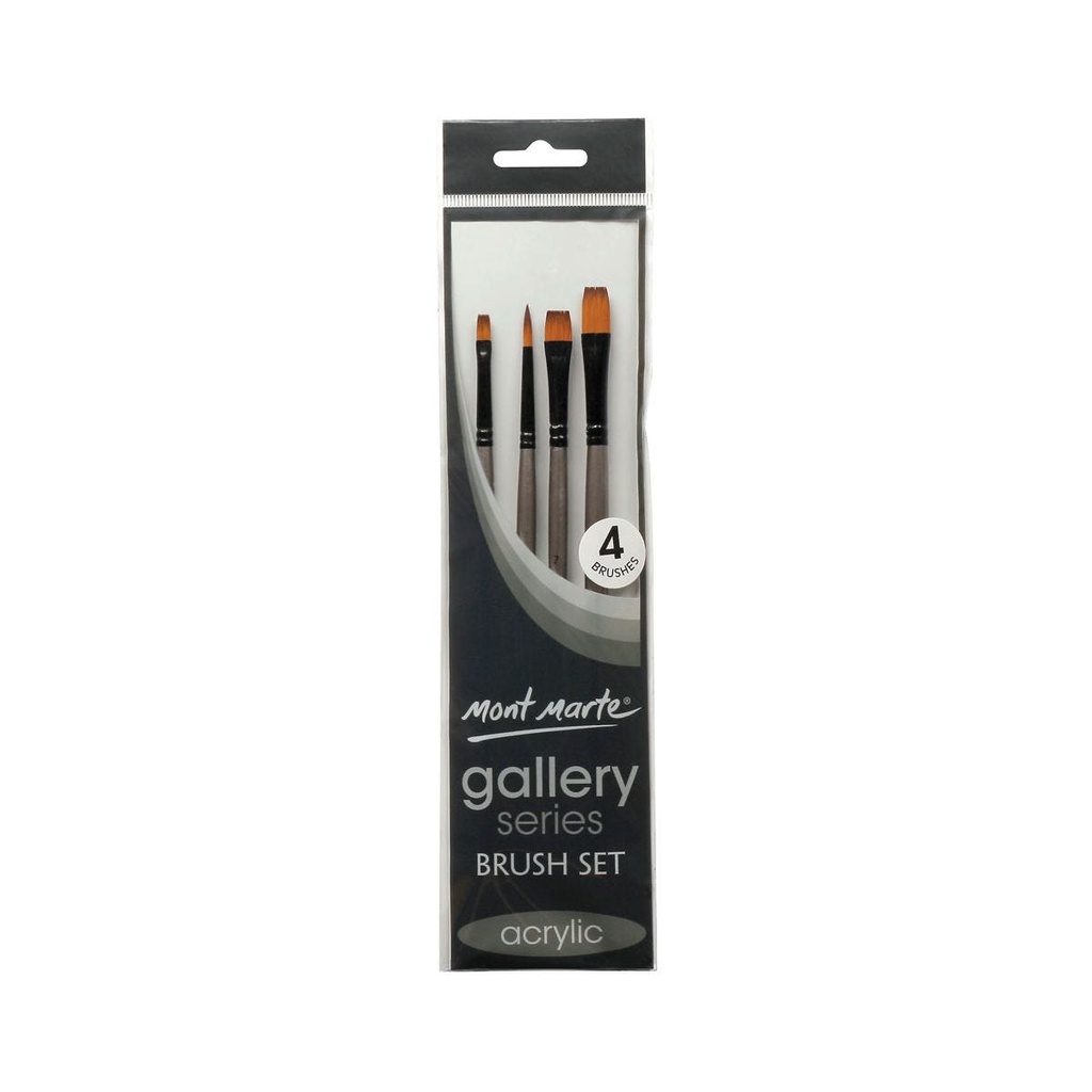 Bộ 4 Cọ Acrylic Mont Marte - Gallery Series Brush Set Acrylic 4pce - BMHS0011