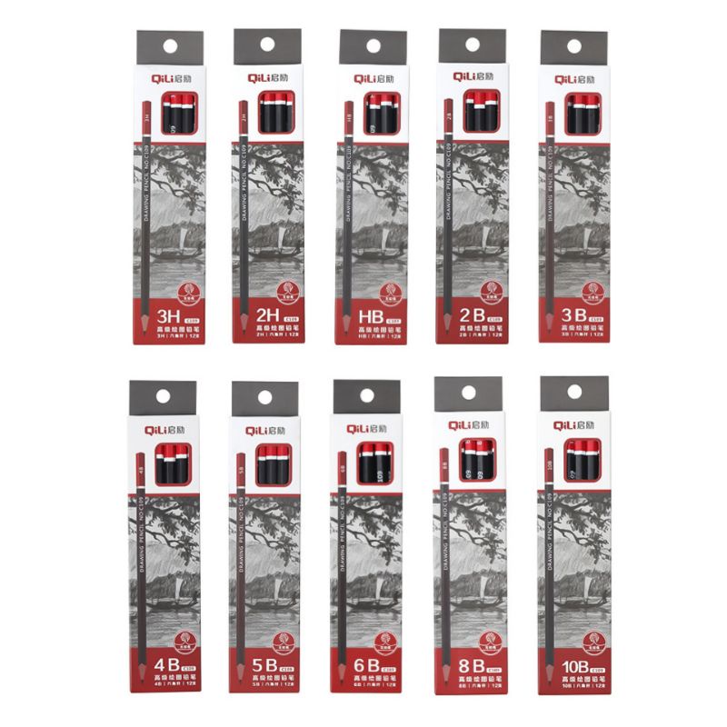 Hộp 12 Cây Bút Chì QiLi Cao Cấp 2B 3B 4B