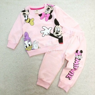 Bộ nỉ bông Minnie 2 mẫu xuất dư cho bé gái 1-6y phom nhỏ