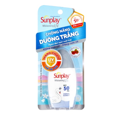 Sữa chống nắng dưỡng da trắng đẹp Sunplay Whitening UV SPF 50+ PA++++, tuýp 30g, sử dụng cho mặt và toàn thân