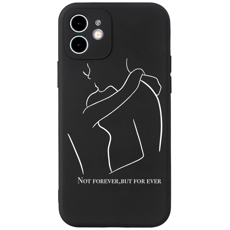 Ốp lưng JURSUE chống bẩn hình cặp đôi dễ thương đẹp cho iPhone 13 12 11 Pro Max SE 2020 X XR XS ip 8 7 6 6S Plus Y1704