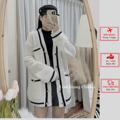 Áo khoác cardigan len nữ oversize dáng dài thu đông ulzzang Hàn Quốc công sở