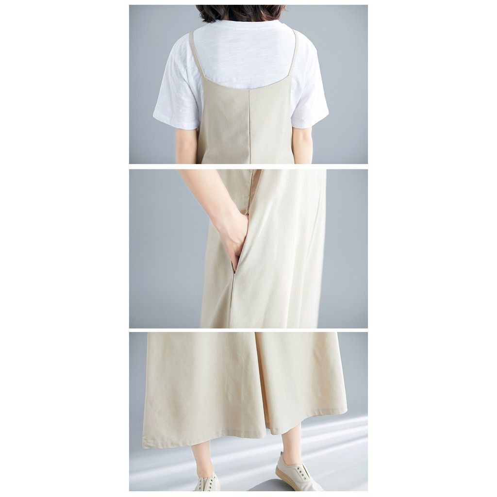 [ORDER] Quần yếm nữ bigsize ống rộng màu kem nhã nhặn (fit 75kg) - Có ảnh thật | BigBuy360 - bigbuy360.vn