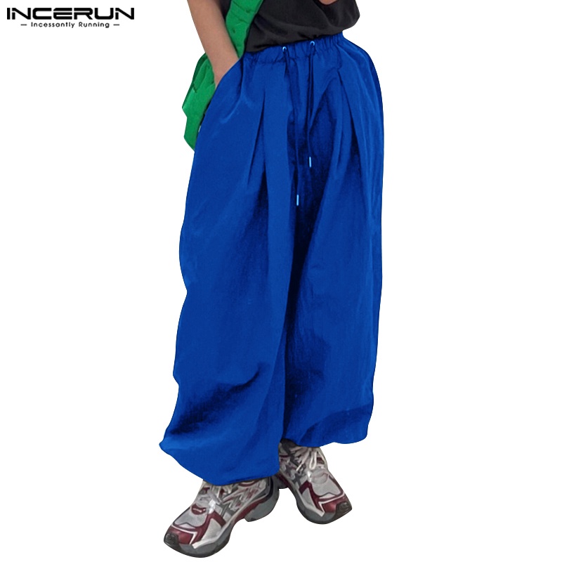 Quần jogger INCERUN lưng thun ống rộng phong cách hippie thời trang cho nam