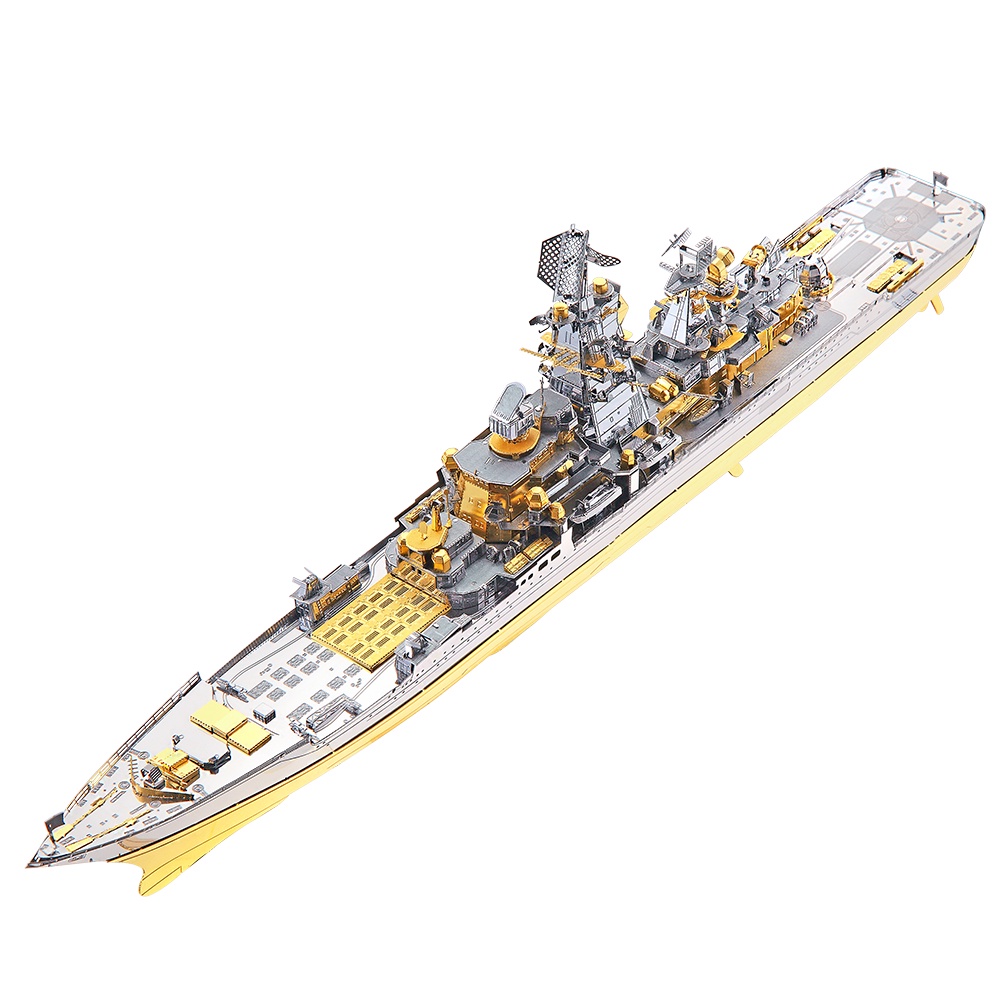Bộ đồ chơi lắp ráp PIECECOOL hình tàu chiến 3D bằng kim loại cho bé