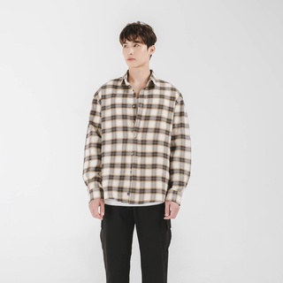 Áo sơ mi nam cổ đức dài tay SSSTUTTER hoạ tiết kẻ ô hàn quốc Prince Flannel Shirt