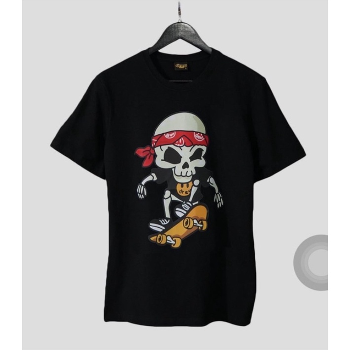 Áo thun nam cổ tròn DREW ĐẦU LÂU LƯỚT VÁN Drew House Hearty Vintage SS Tee Black tay ngắn cotton 100%