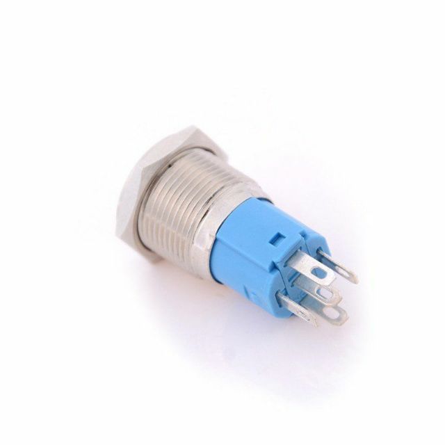 Công tắc nhấn giữ/ nhấn nhả inox 16mm có đèn 9v/12v/24v/220v