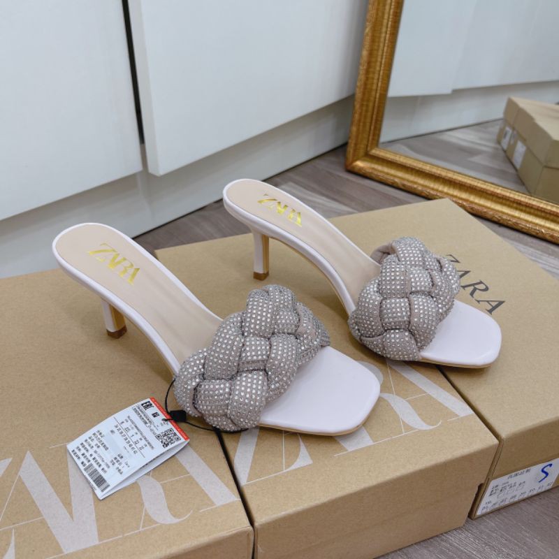 BM(ẢNH THẬT) Guốc 7p Quai Tết Đính Đá Da Mềm Êm Fullbox Tag Hãng Cao Cấp