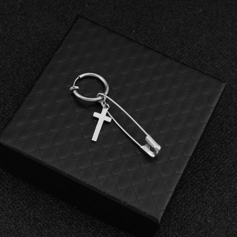 Khuyên tai hình chữ thập phong cách Hàn Quốc dành cho cả nam và nữ