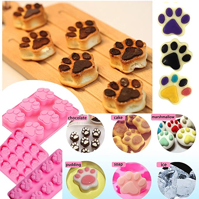 Khuôn silicone 16 Lỗ Làm Bánh Kẹo / Sô Cô La Hình Dấu Chân Thú Cưng Chống Dính