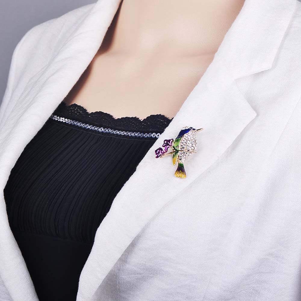 Trâm cài áo hình chim đậu cành cây