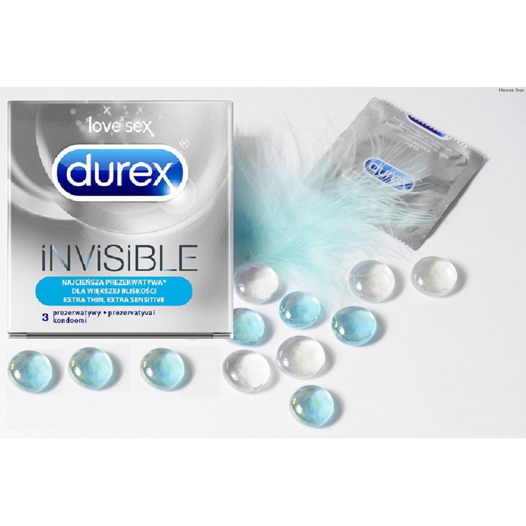 Bao cao su Durex Invisible - Cực siêu mỏng - 3 pcs