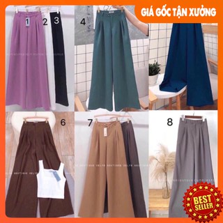 Quần tây ống rộng xếp ly dáng rộng 98cm
