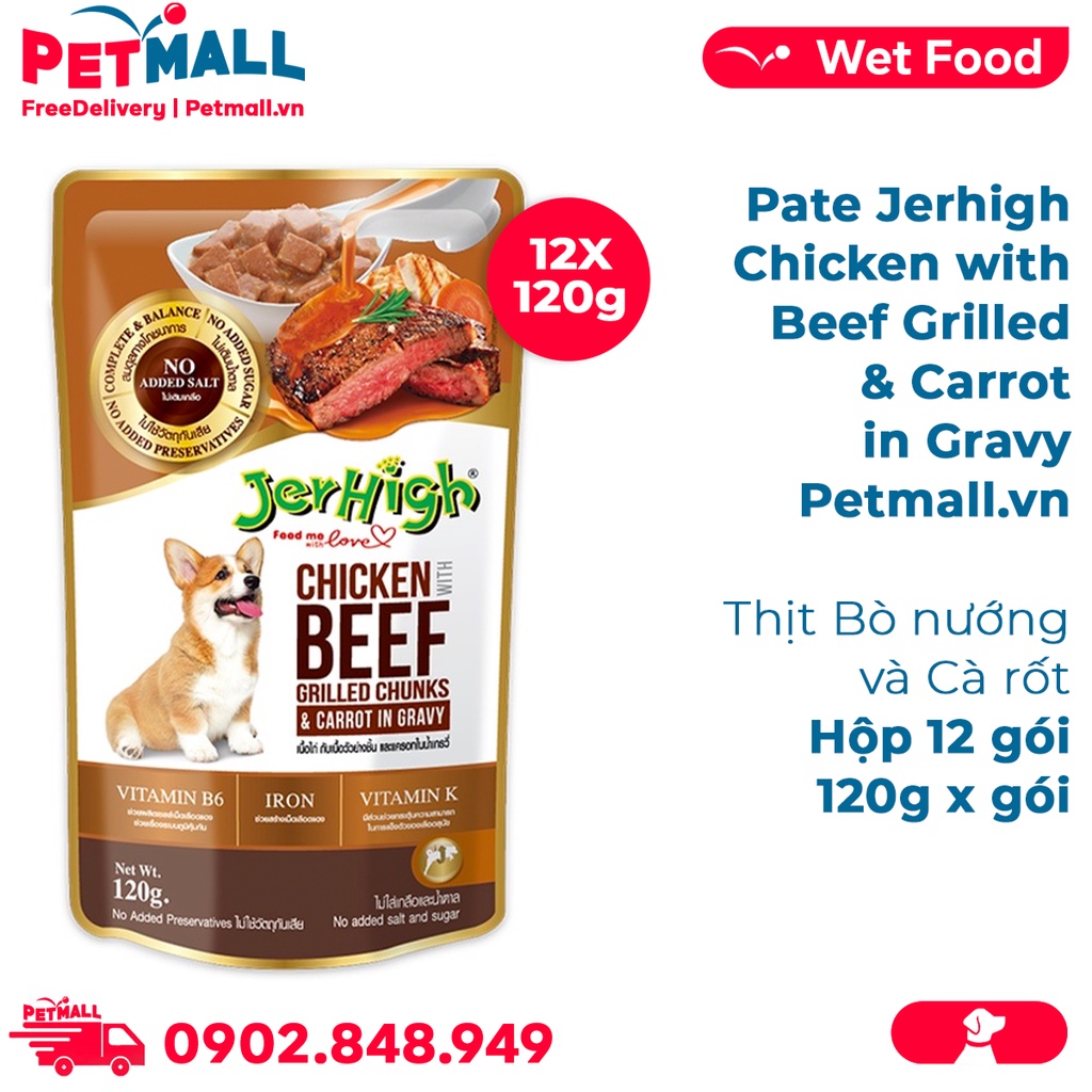Pate Jerhigh Chicken with Beef Grilled & Carrot in Gravy 120g thumbnail