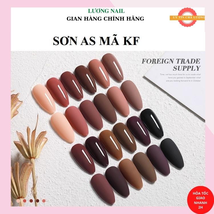 Sơn gel AS sơn móng tay tone màu nâu đất nâu cà phê chai 15ml mã KF