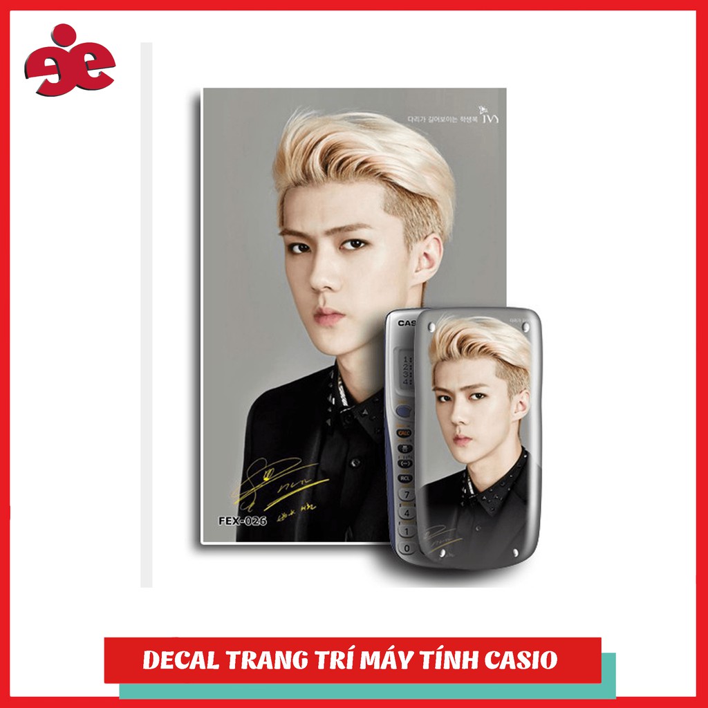 Decal trang trí máy tính Casio/Decal trang trí máy tính Vinacal Fan EXO 026