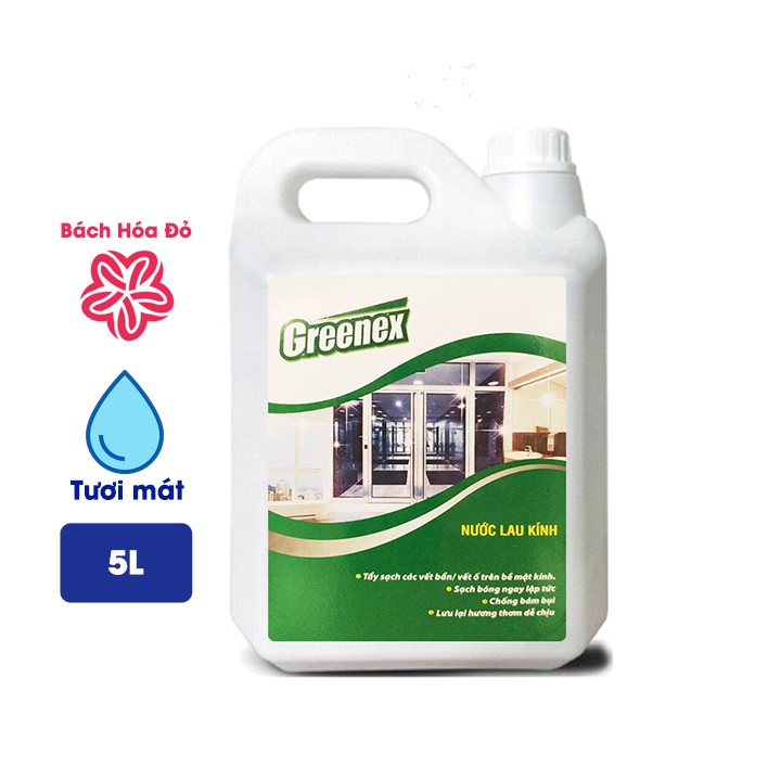 Nước Lau Kính GREENEX can 5L - Hương Tươi Mát