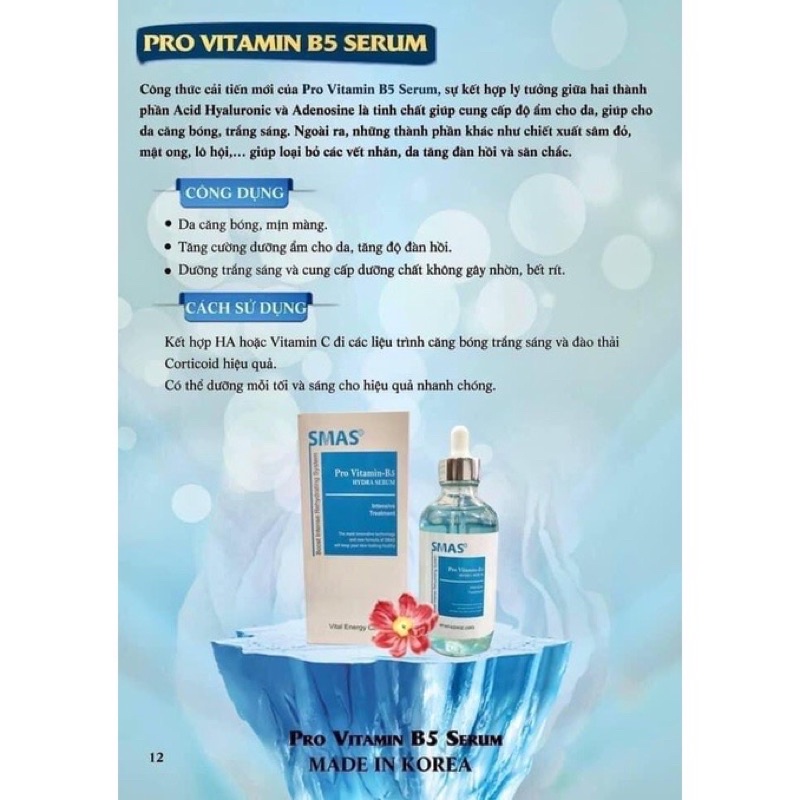 Tinh Chất Phục Hồi, Cấp Ẩm Smas Pro Vitamin B5 Hydra Serum