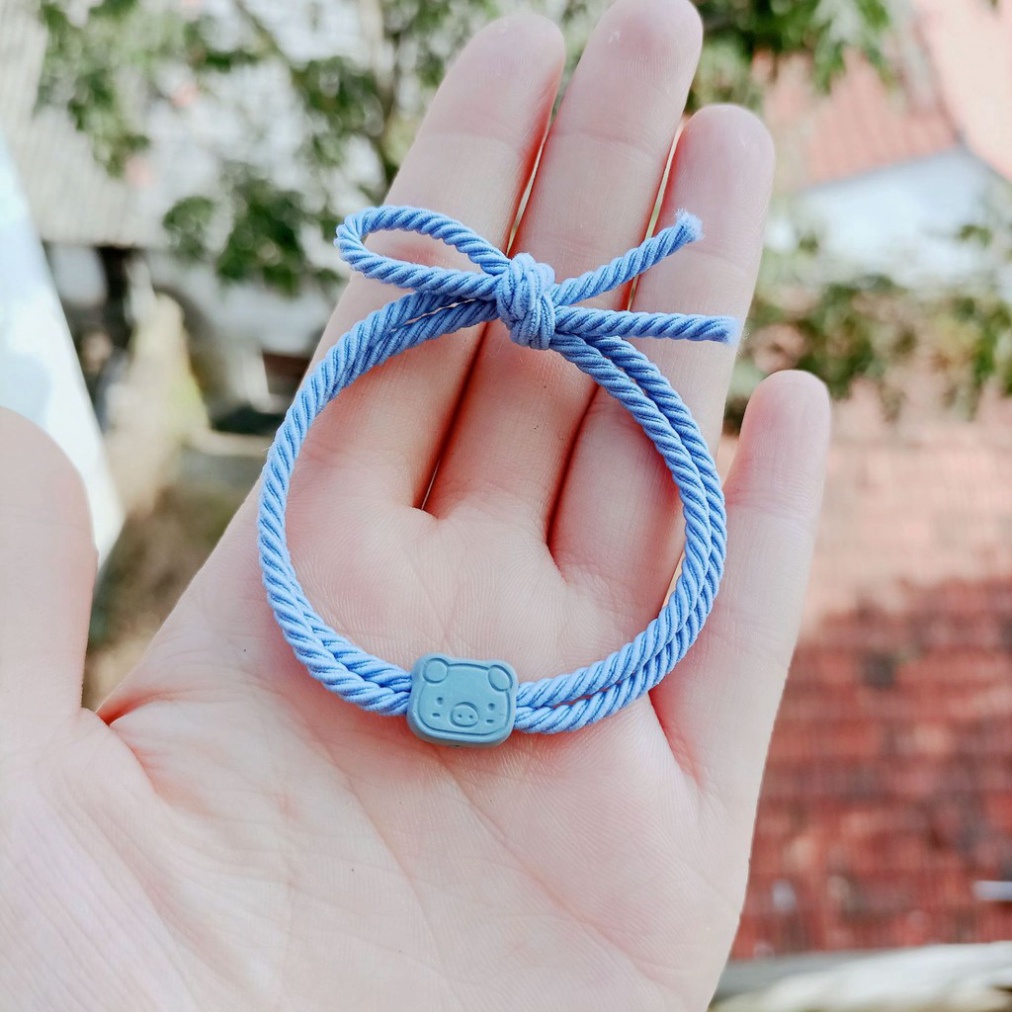 Dây Cột Tóc Hình Chú Heo Dễ Thương Cho Nữ (giao màu hồng)