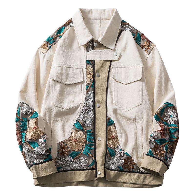 Áo khoác dáng rộng thêu họa tiết phong cách hiphop thời trang cá tính cho nam