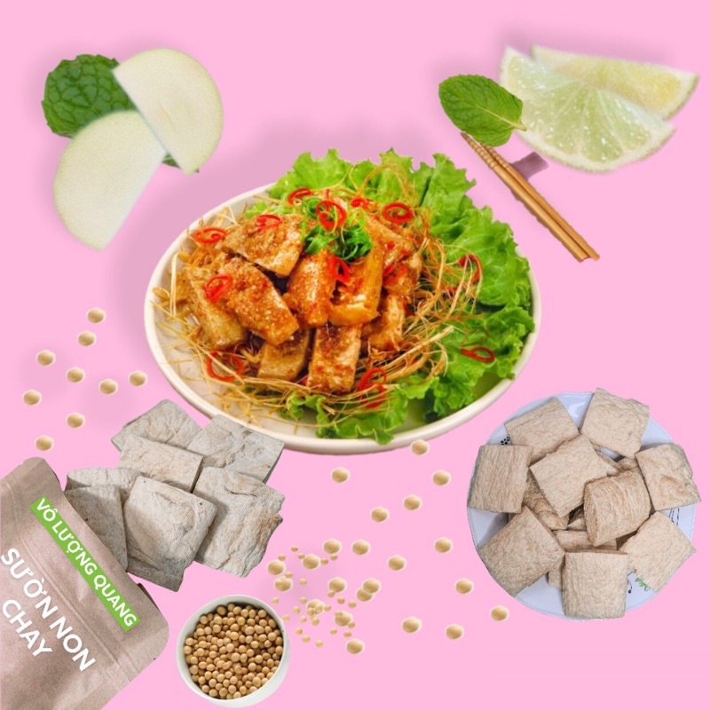 [HÀNG BÁN CHẠY]  Sườn non chay cao cấp công nghê nhật bản 1kg/90k, sườn màu trắng vàng.Sản xuất tại Việt Nam..!!